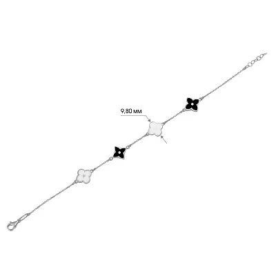 Браслет з білого золота з емаллю  (арт. 324310бебч)