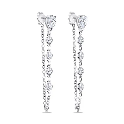 Срібні сережки з фіанітами  (арт. 7518/6143)
