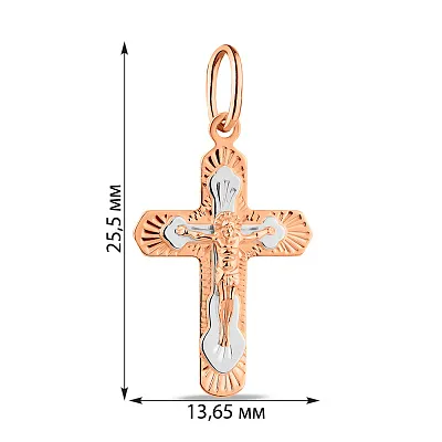 Золотой нательный крестик с распятием  (арт. 526702)
