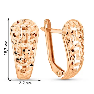 Золотые серьги Олимпия с алмазной насечкой (арт. 109646)