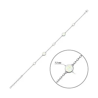 Браслет зі срібла з опалом (арт. 7509/4644Поб)