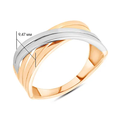 Золотое кольцо в комбинированном цвете металла (арт. 154878кб)