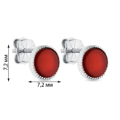 Сережки-пусети зі срібла з оніксом (арт. 7518/6211/7ок)