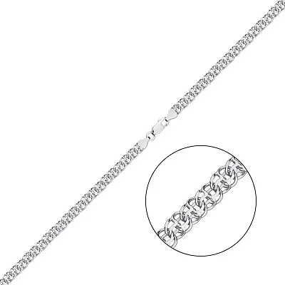 Цепочка из серебра в плетении Бисмарк двойной (арт. 03020423п)