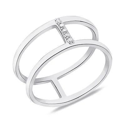 Двойное кольцо из серебра с фианитами (арт. 7501/901-01008)