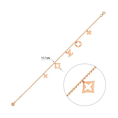 Золотий браслет з підвісками (арт. 323188/1)