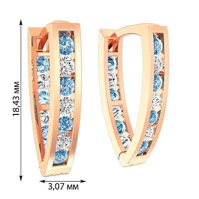 Золоті сережки для дітей з блакитними фіанітами (арт. 110121г)
