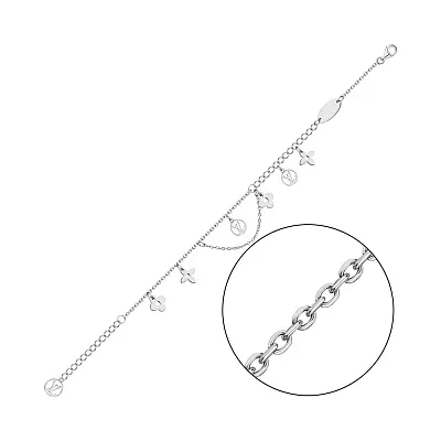 Срібний браслет Trendy Style з підвісками (арт. 7509/3733)