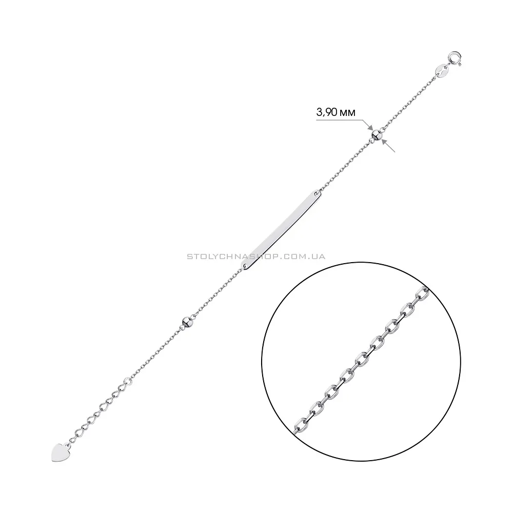 Браслет из серебра с пластиной  (арт. 7509/2748) - 2 - цена