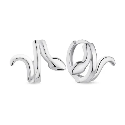 Серебряные серьги-кольца &quot;Змея&quot; (арт. 7502/4870)
