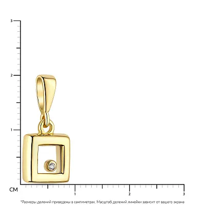Золотой кулон в желтом цвете металла с фианитами (арт. 424280ж)