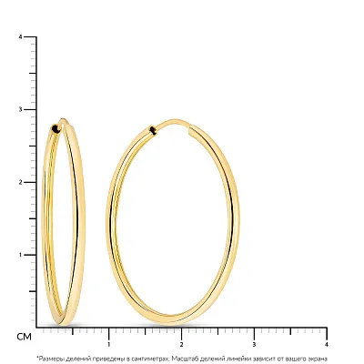 Сережки-кільця з жовтого золота (арт. 122600/30ж)