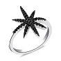 Серебряное кольцо Полярная звезда с черным родированием и фианитами (арт. 7501/5299бч)