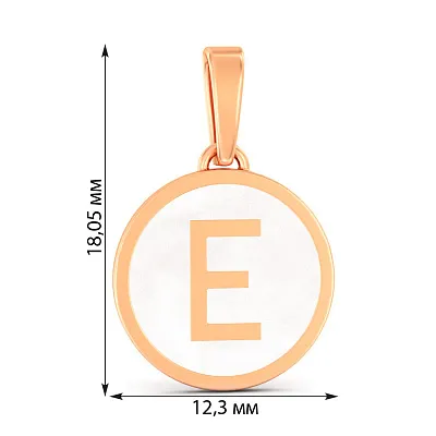 Золота підвіска Літера Е з емаллю (арт. 440991еп)