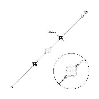 Браслет з білого золота з емаллю (арт. 324046бе)