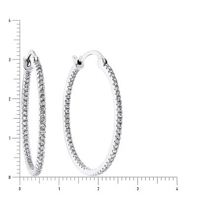 Срібні сережки кільця з фіанітами (арт. 7502/3301)