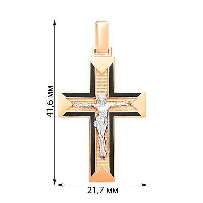 Хрестик золотий з розп'яттям та емаллю (арт. 505010ч)