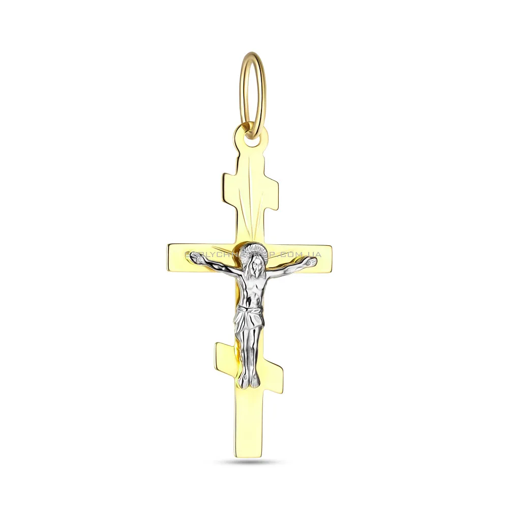 Хрест з комбінованого золота (арт. 515100ж) - цена