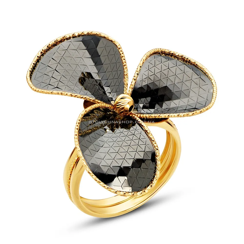 Золотое кольцо «Цветок» без камней Francelli  (арт. 154593жч)