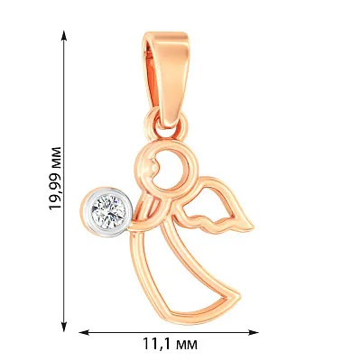Золотая подвеска «Ангел» с фианитом  (арт. 440599)