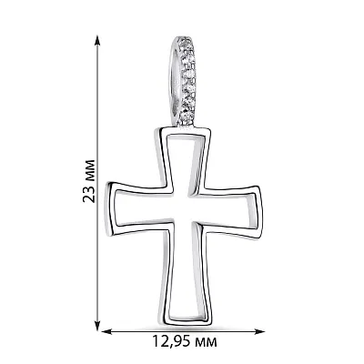 Срібна підвіска-хрестик з фіанітами (арт. 7503/2721)