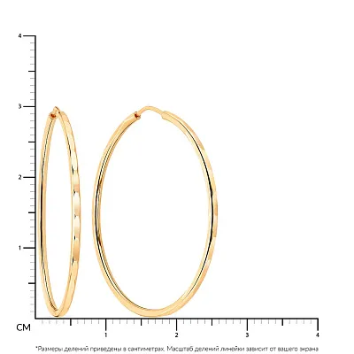 Сережки-кільця з жовтого золота  (арт. 100033/30ж)