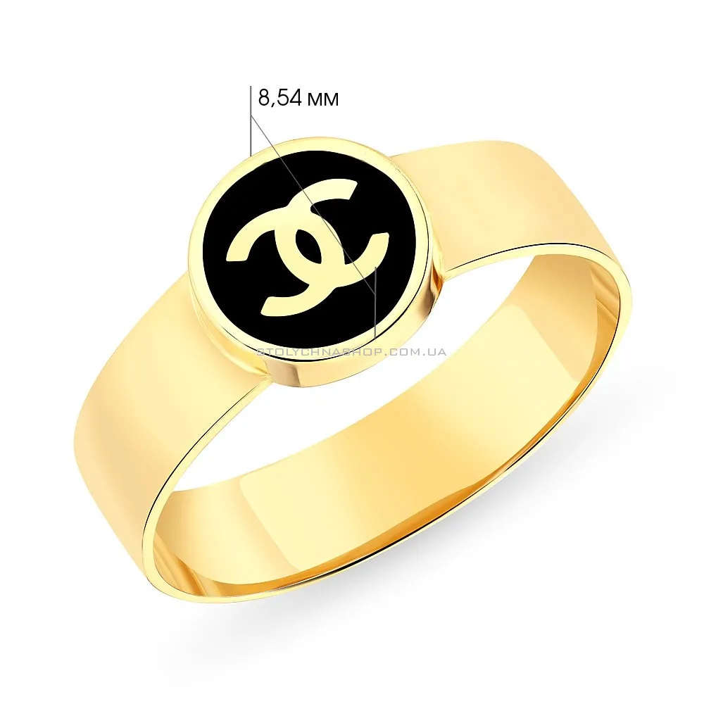 Золотое кольцо с эмалью (арт. 155109жеч)
