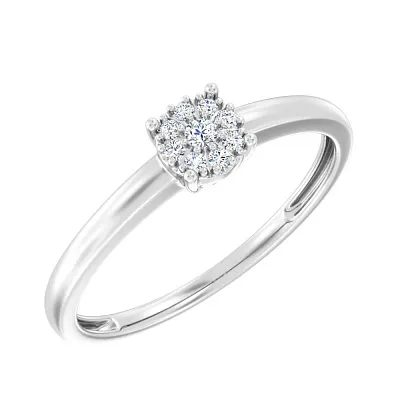 Золотое кольцо в белом цвете металла с бриллиантами (арт. К011120005б)