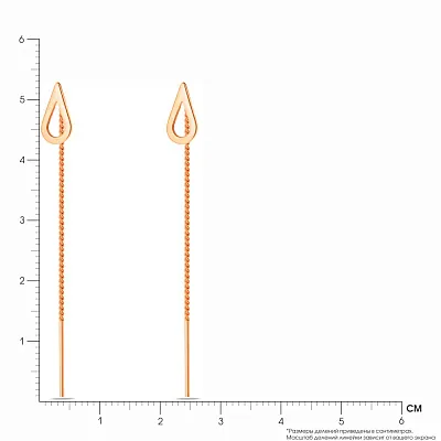 Золотые серьги протяжки  (арт. 107069)