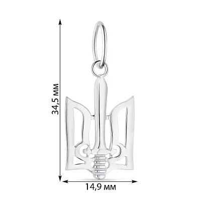 Срібний Герб України з мечем  (арт. 7503/458пп)