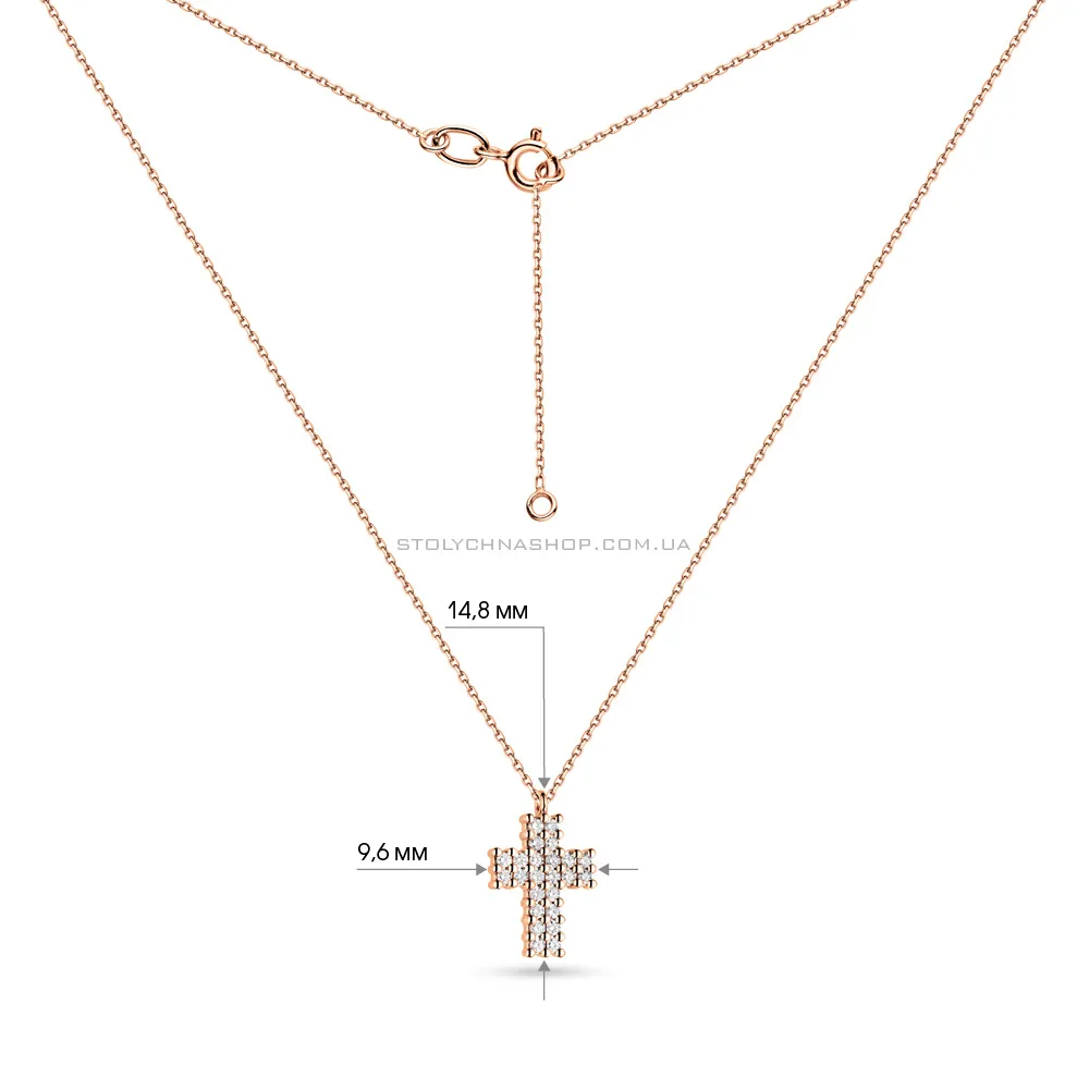 Золоте кольє з хрестиком і діамантами (арт. Ц011278030) - 3 - цена