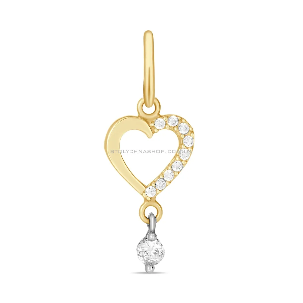Підвіска золота «Серце» з фіанітами (арт. 422179ж) - цена