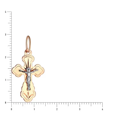 Хрестик з розп'яттям з червоного золота (арт. 513001)