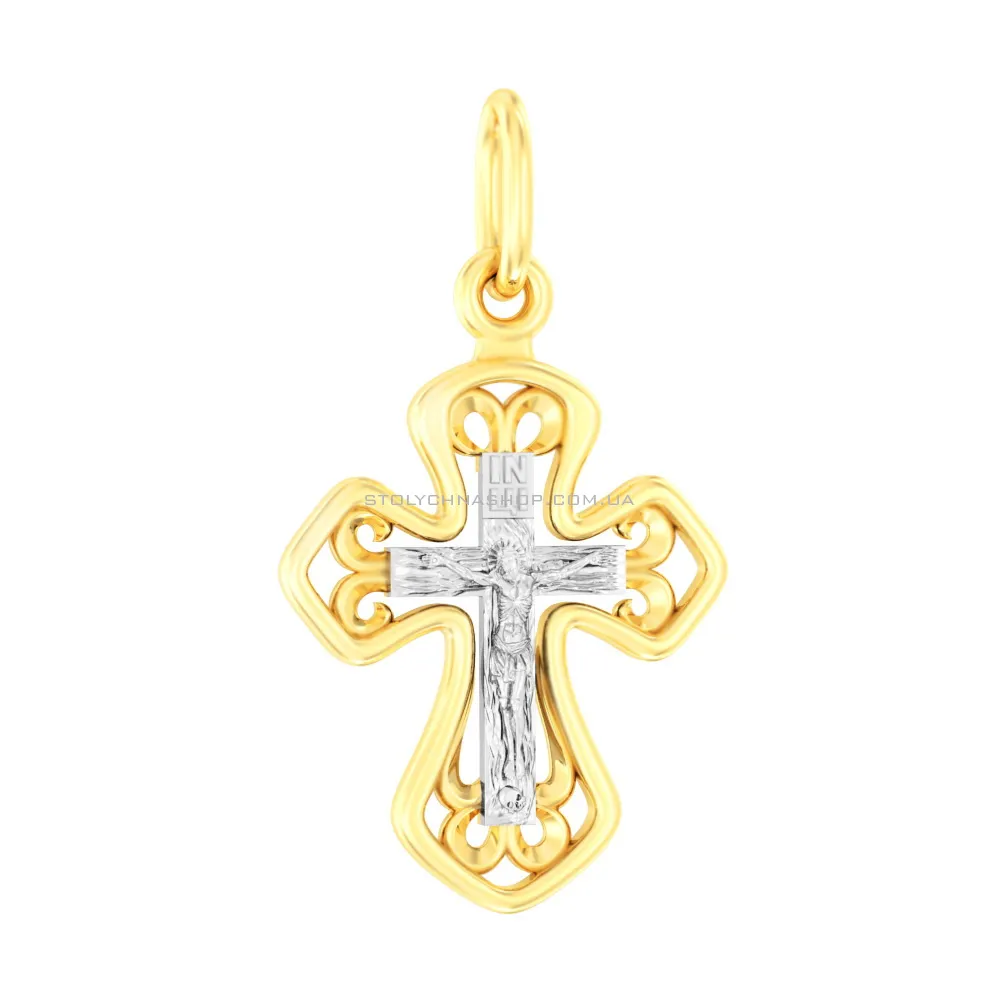Золотой нательный крестик с распятием  (арт. 501094ж)