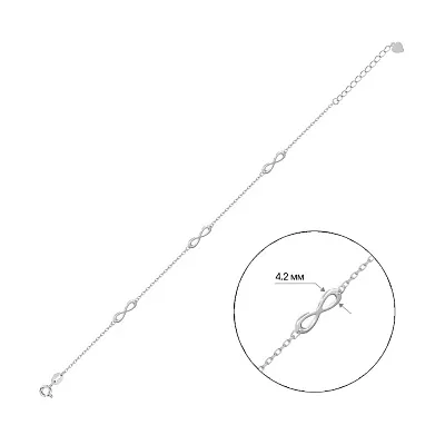 Браслет «Нескінченність» зі срібла (арт. 7509/2233)