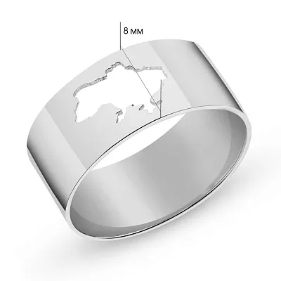 Широкое кольцо &quot;Моя Украина&quot; из серебра  (арт. Х140957)