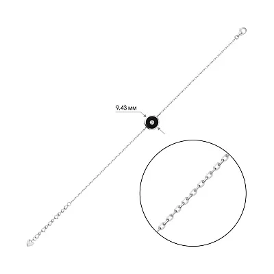 Браслет срібний з емаллю і з фіанітом (арт. 7509/3060/10еч)
