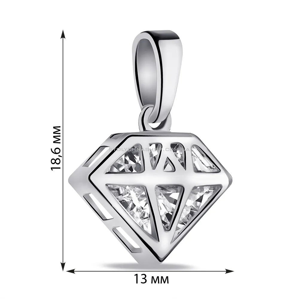 Срібна підвіска Діамант (арт. 7503/2-1097.0.2) - 2 - цена