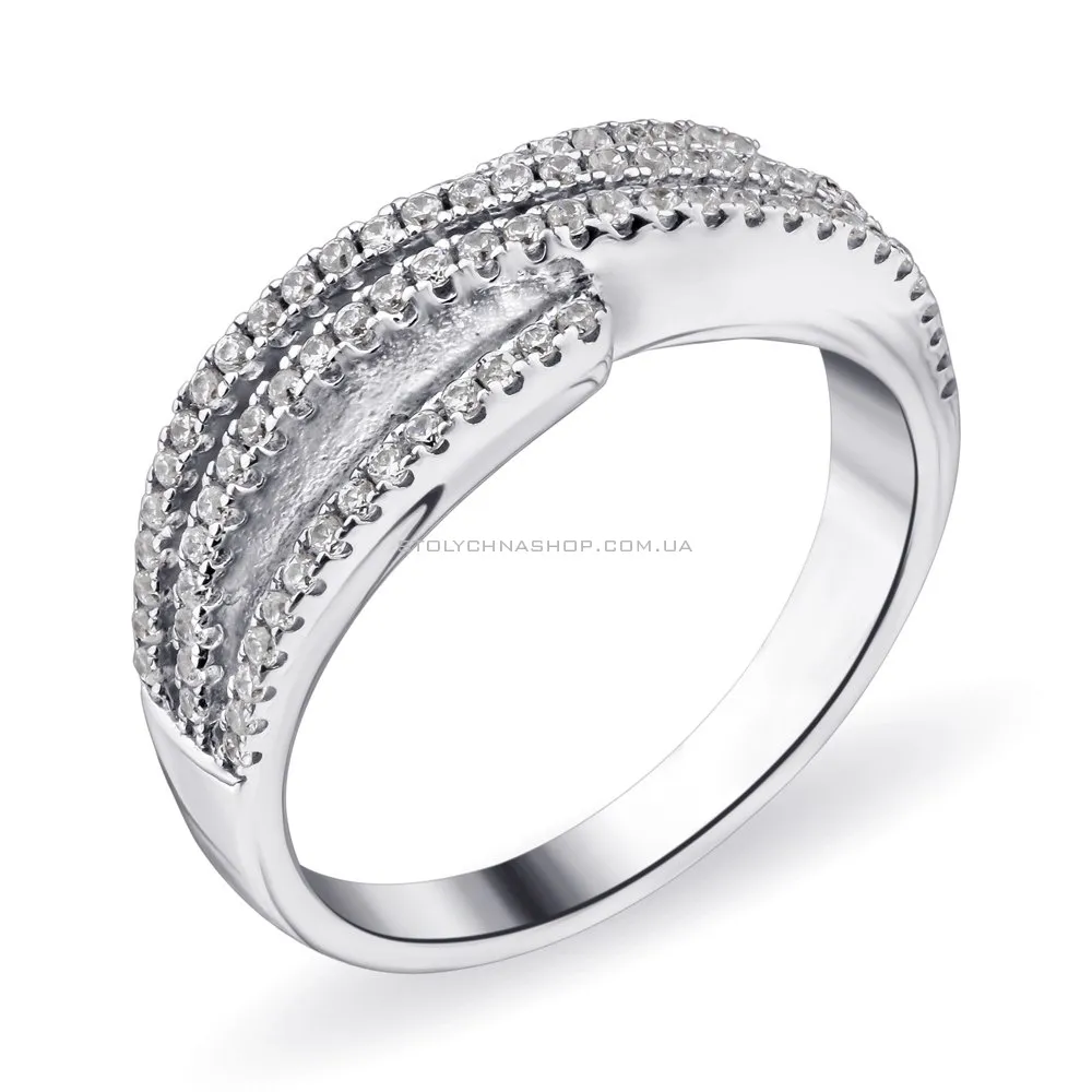 Серебряное кольцо с россыпью фианитов  (арт. 05012331) - цена
