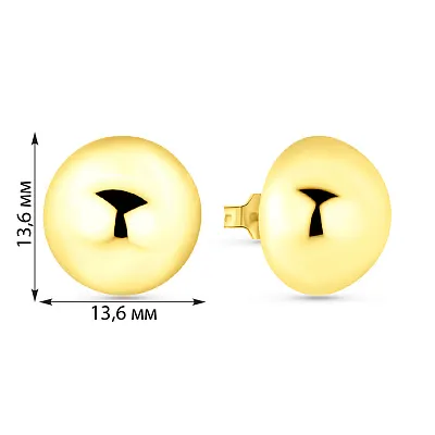 Сережки-пусети з жовтого золота (арт. 1091273/3ж)