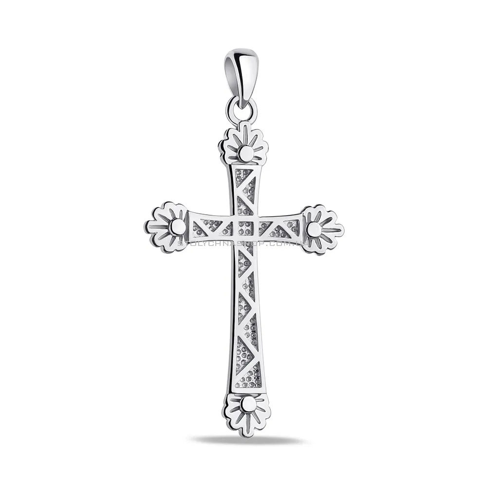 Серебряный крестик без камней  (арт. 7503/4048)