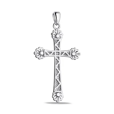 Срібна хрестик без каміння (арт. 7503/4048)