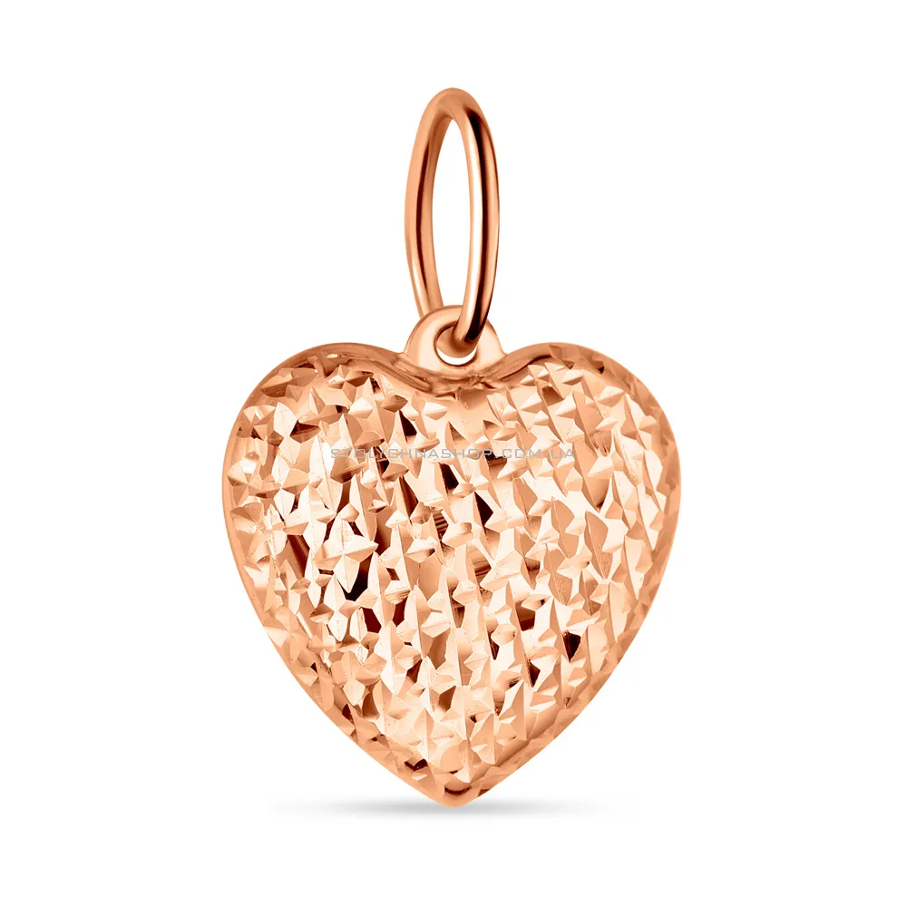 Золотий підвіс "Серце" з алмазною гранню (арт. 424514) - цена