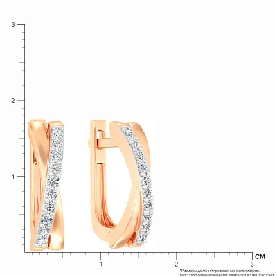 Золоті сережки Синергія з доріжкою фианітів (арт. 111102)