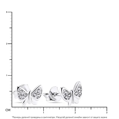Срібні сережки «Метелики» з фіанітами (арт. 7518/5394)