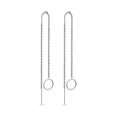 Срібні сережки-протяжки без каміння  (арт. 7502/4791)