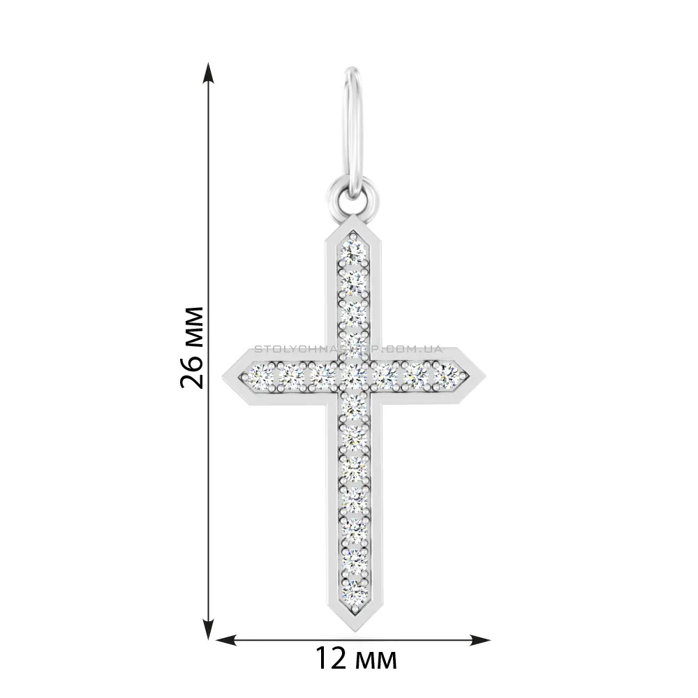 Золотий хрестик з діамантами (арт. П011771015б) - 2 - цена
