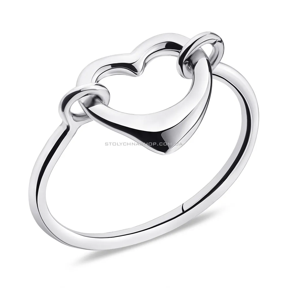 Каблучка срібна "Серце" без каміння Trendy Style  (арт. 7501/5373) - цена