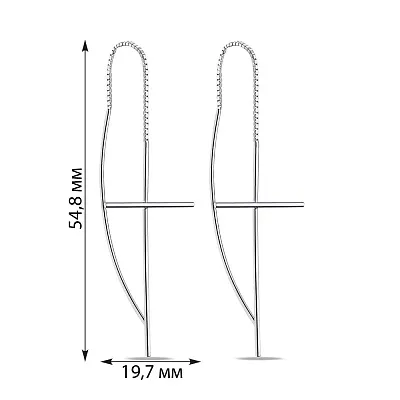 Сережки-протяжки зі срібла (арт. 7502/9549)