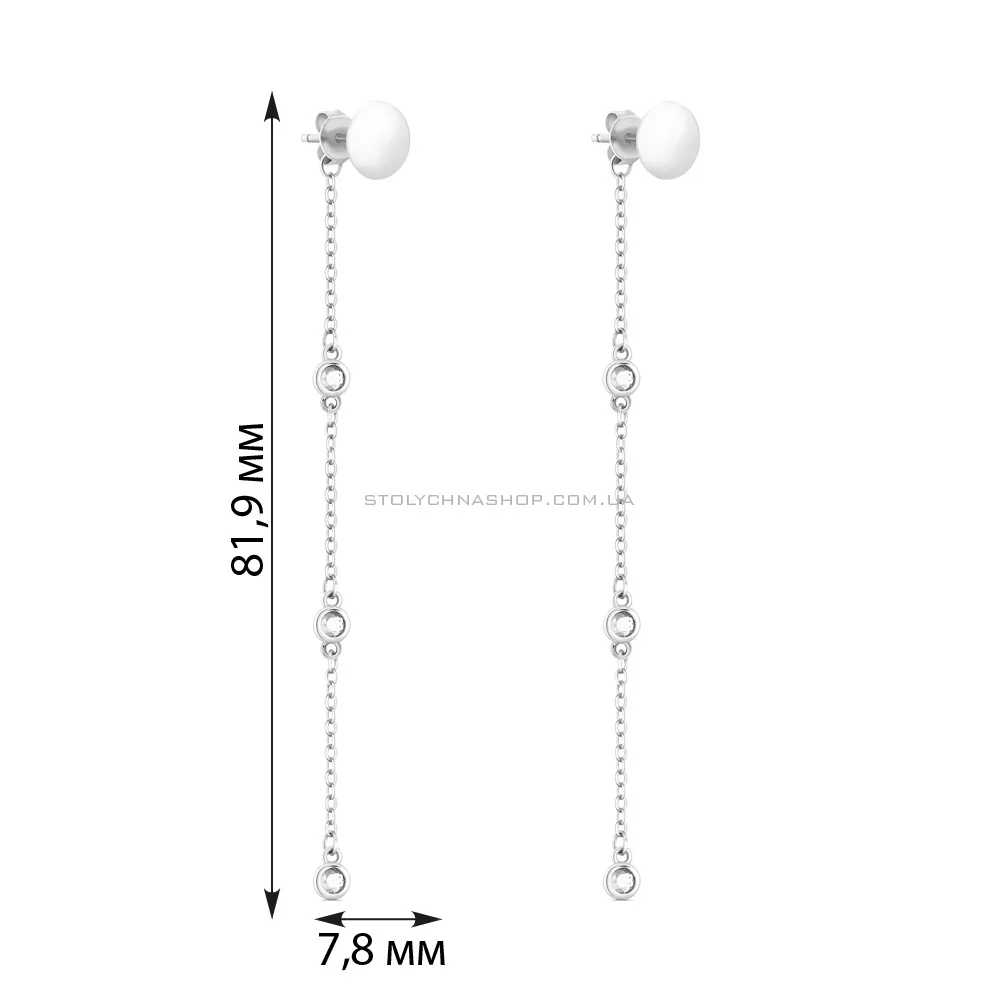 Срібні сережки-пусети з фіанітами (арт. 7518/6881) - 2 - цена